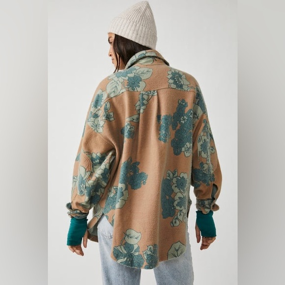 FREE PEOPLE Jacquard Ruby Jacket Oversized Boho in Charcoal size L‎ - Picture 12 of 16